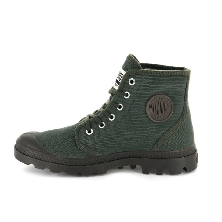 Palladium Pampa Hi Originale High Tops Women's Sneakers Olive | UK E327-BOG